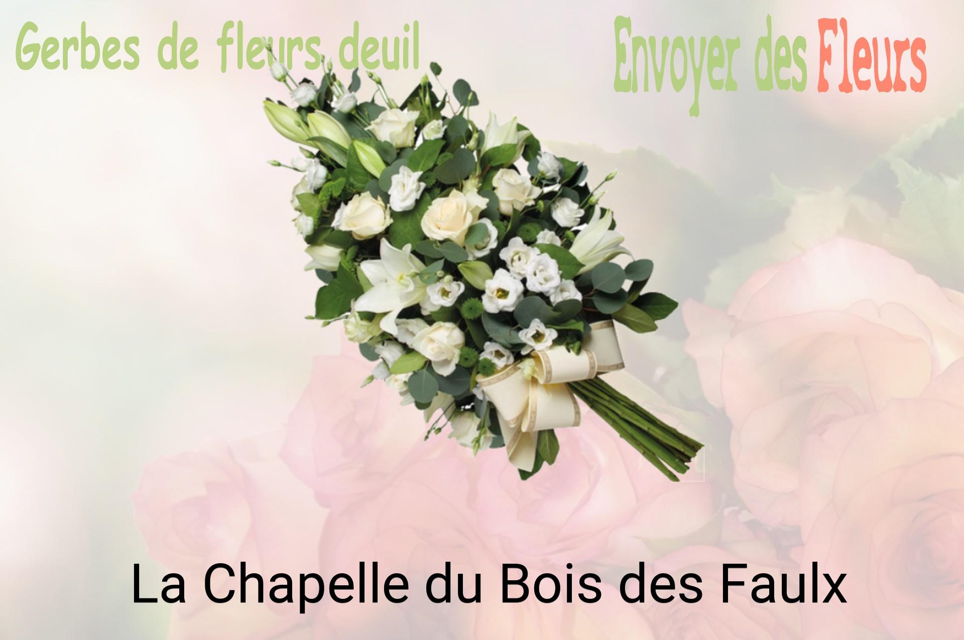 Gerbe de fleurs de deuil livrée à La Chapelle-du-Bois-des-Faulx